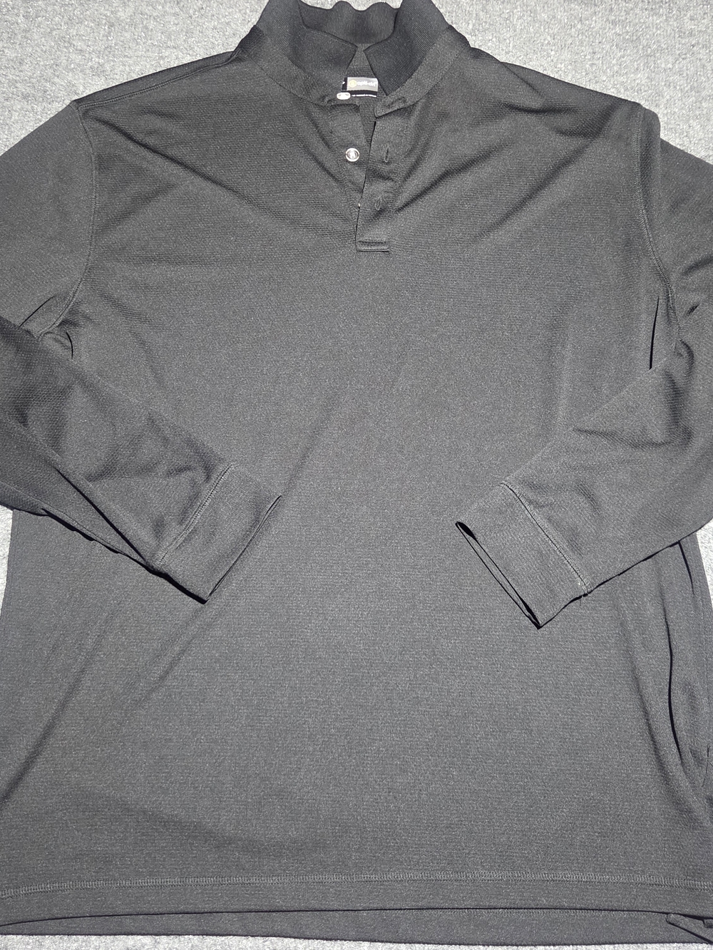 Callaway Opti-Dri Mens Long Sleeve Golf Polo Shirt Black Size XL Mock Neck